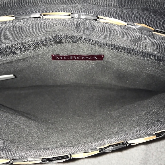 Merona Triangular Basket Weave Large Clutch Bag - Picture 4 of 4